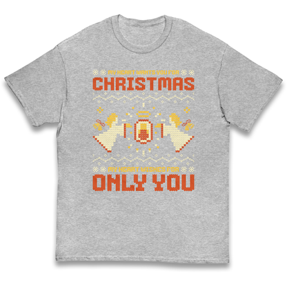 My Heart Wants You For Christmas Only You Christmas kids t shirt