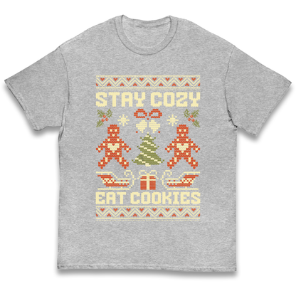 Stay Cozy Eat Cookies Christmas kids t shirt