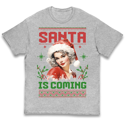 Santa is Coming Christmas kids t shirt