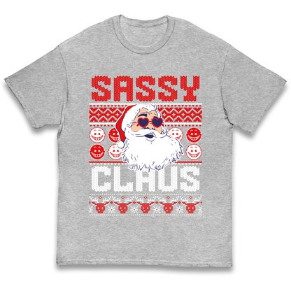 Sassy Claus Santa Christmas kids t shirt