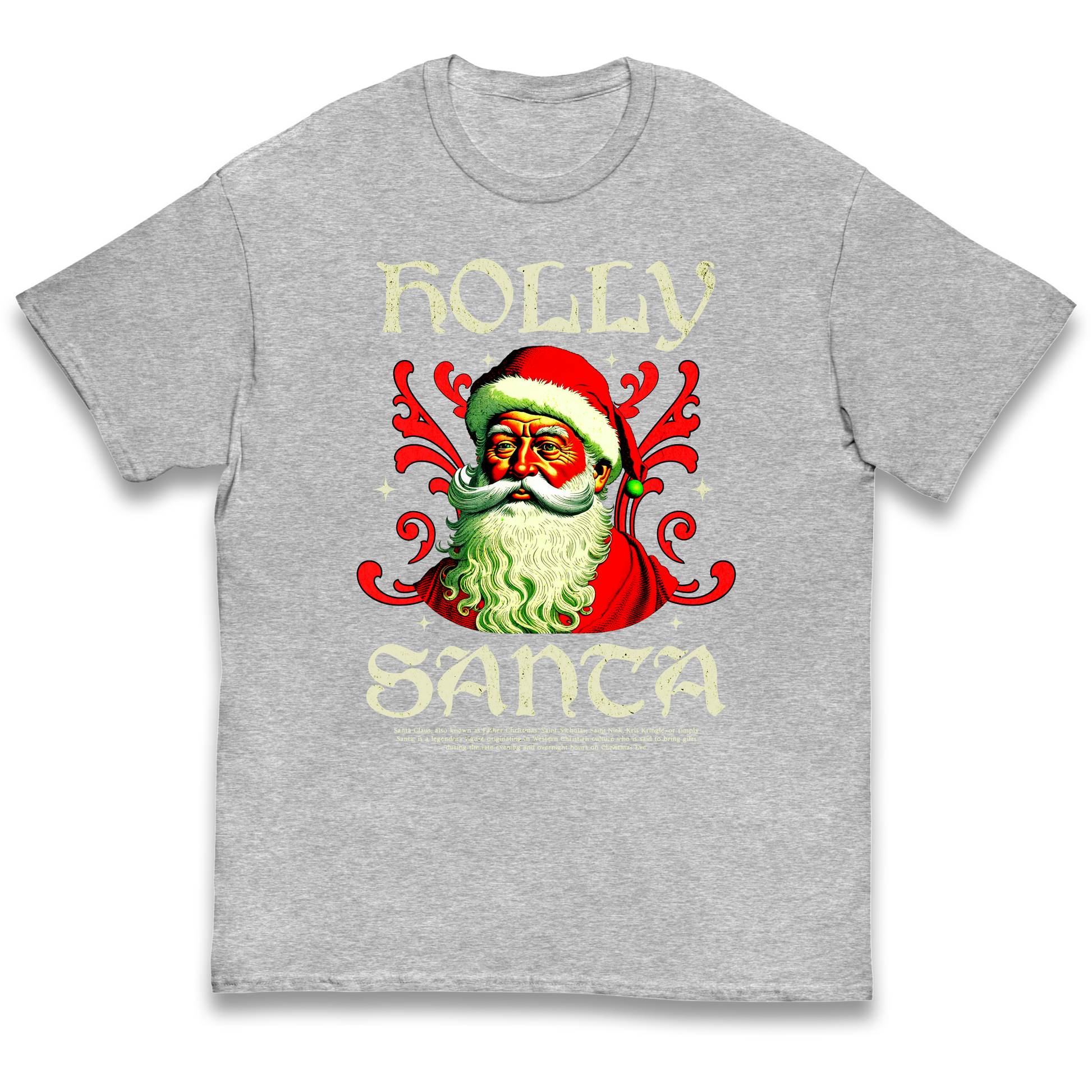 Holly Santa Christmas kids t shirt