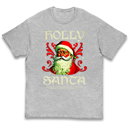 Holly Santa Christmas kids t shirt