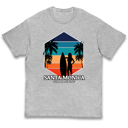 Santa Monica Summer Surfing kids t shirt