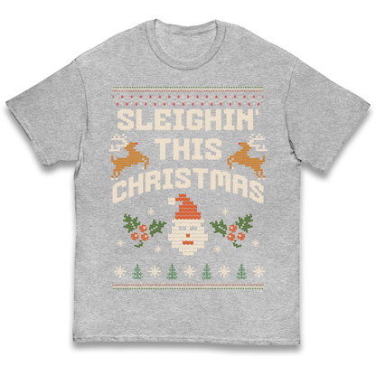 Sleighin This Christmas Christmas kids t shirt