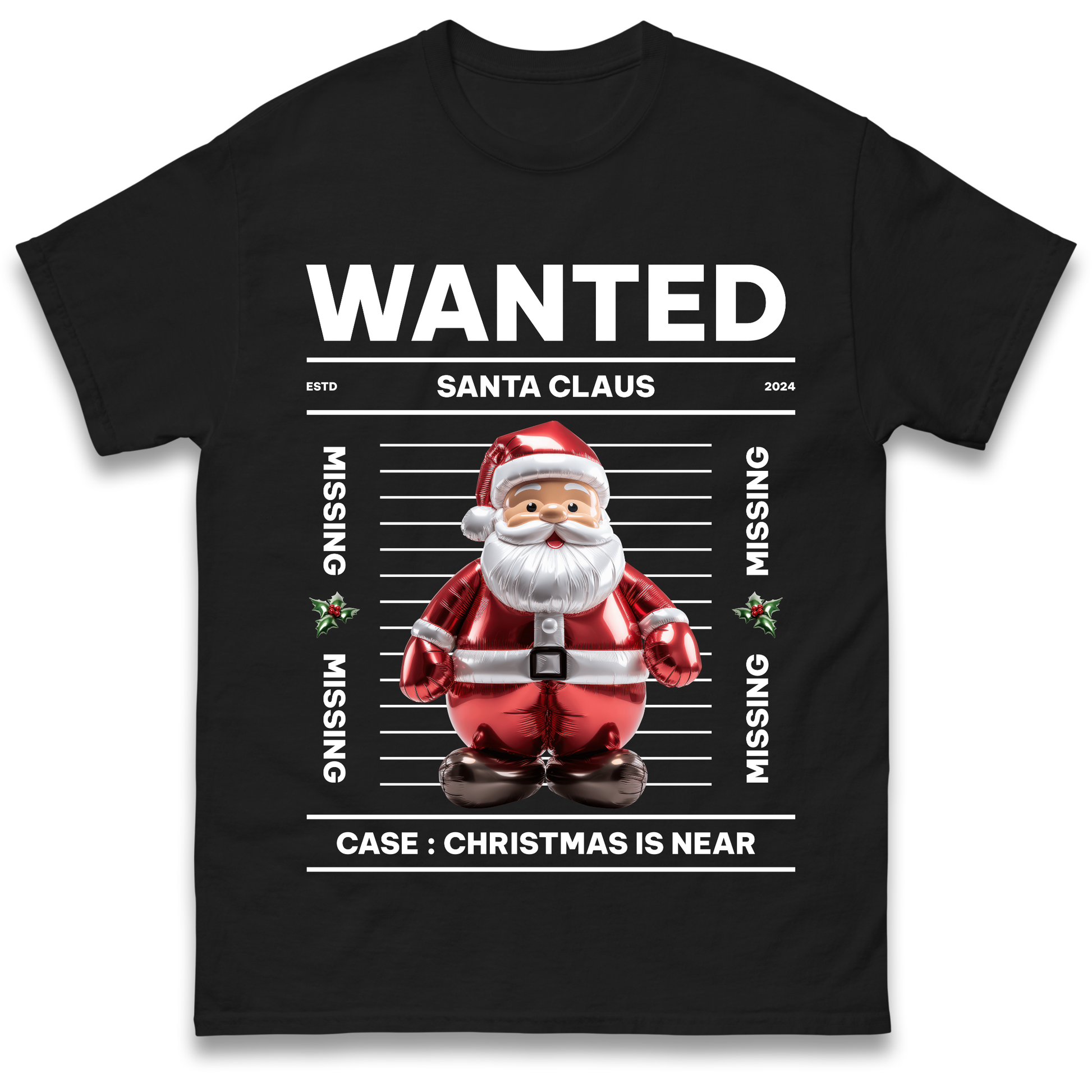 Wanted Santa Claus Christmas T Shirt