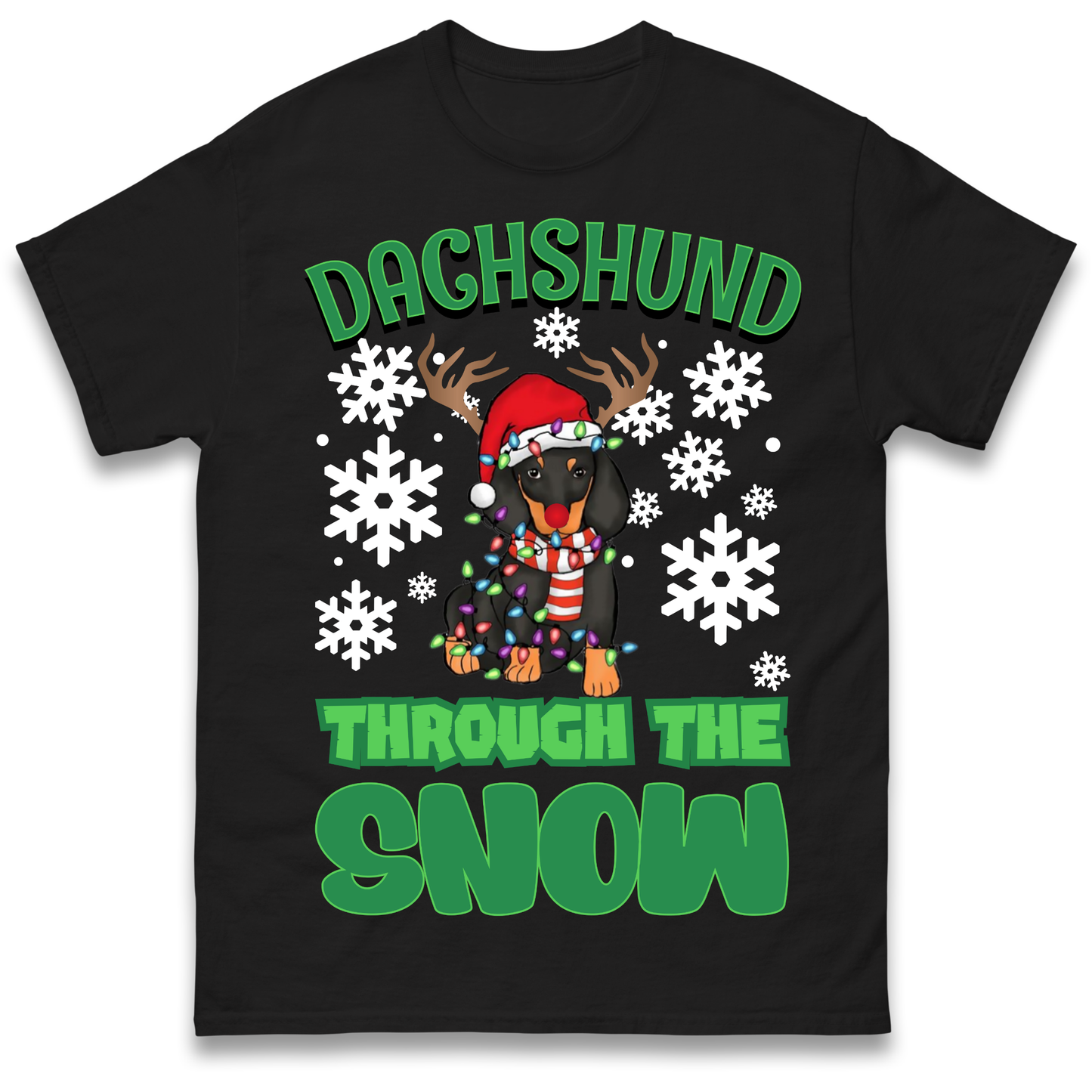 Dachshund Through The Snow Christmas T Shirt