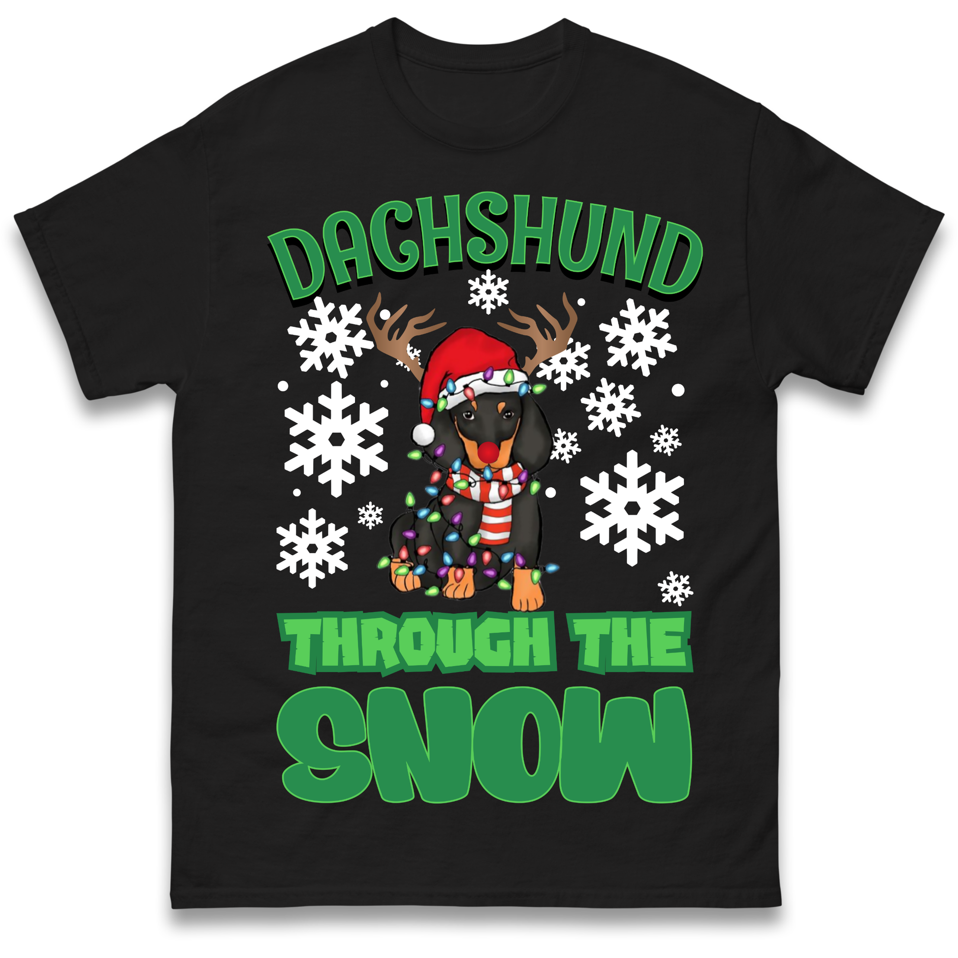 Dachshund Through The Snow Christmas T Shirt