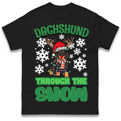 Dachshund Through The Snow Christmas T Shirt