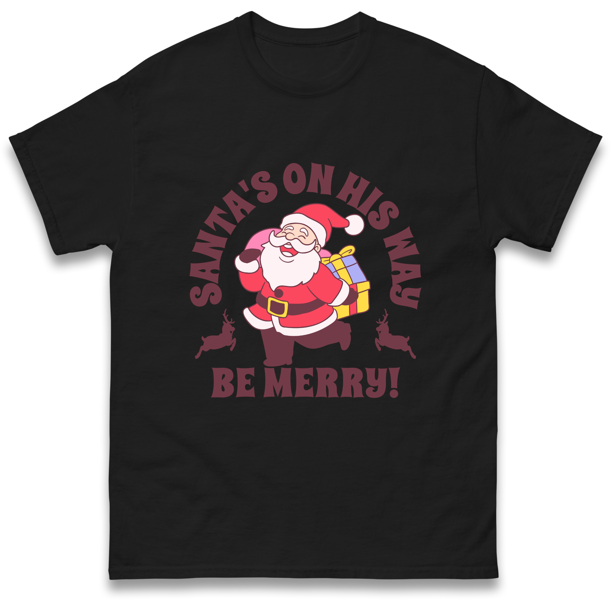 Santa's On His Way Christmas T Shirt