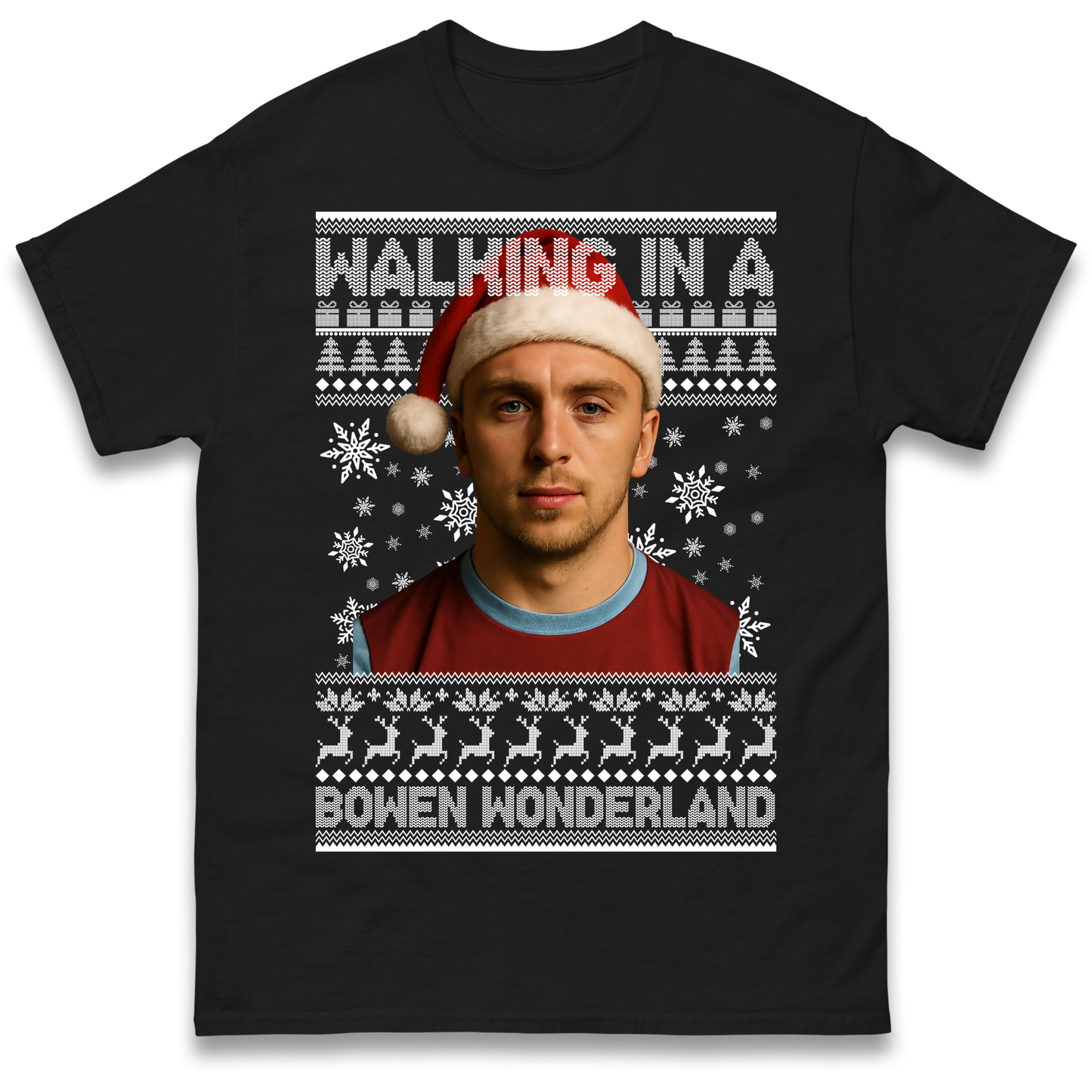 Jared Bowen walking in a Bowen Wonderland Christmas T Shirt