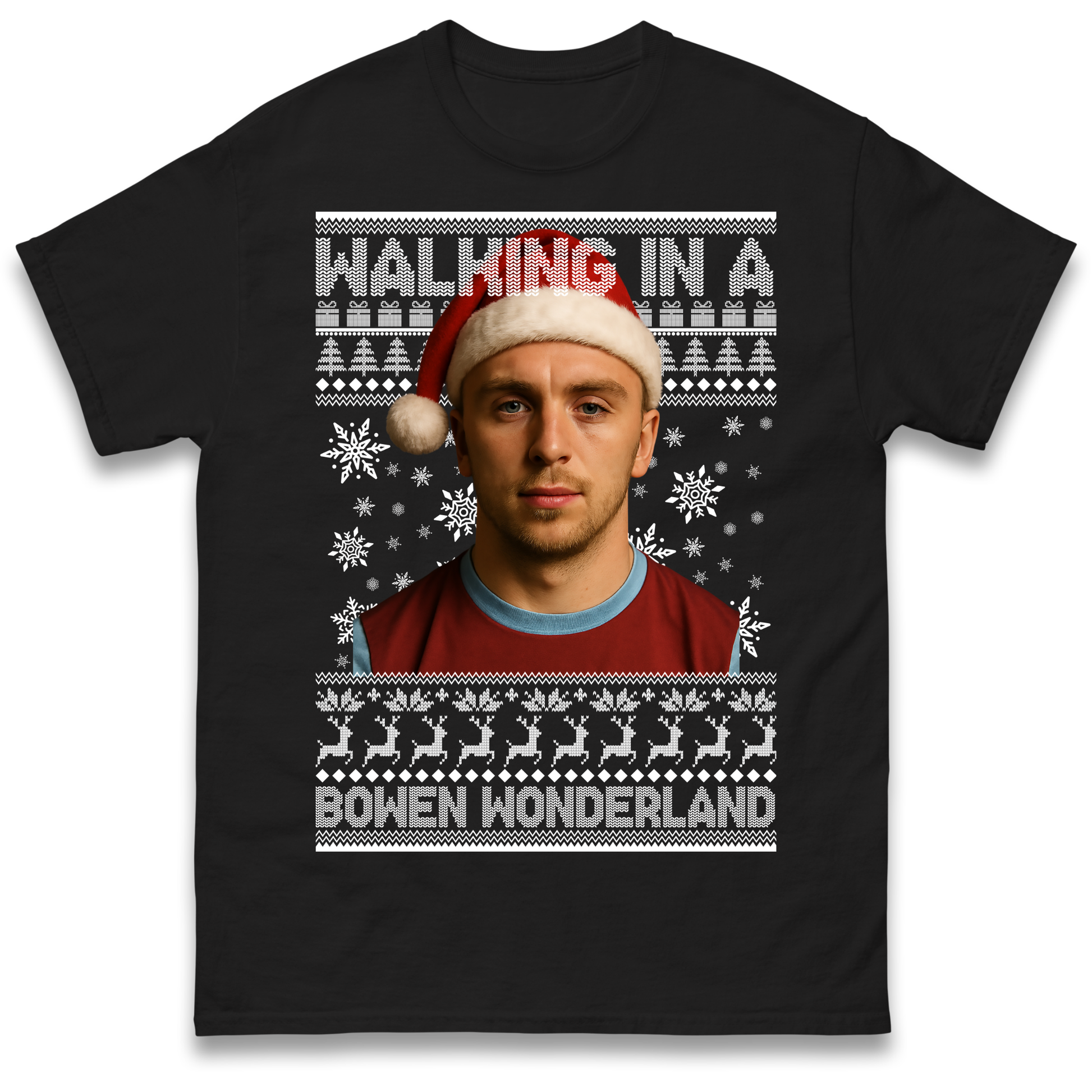 Jared Bowen walking in a Bowen Wonderland Christmas T Shirt