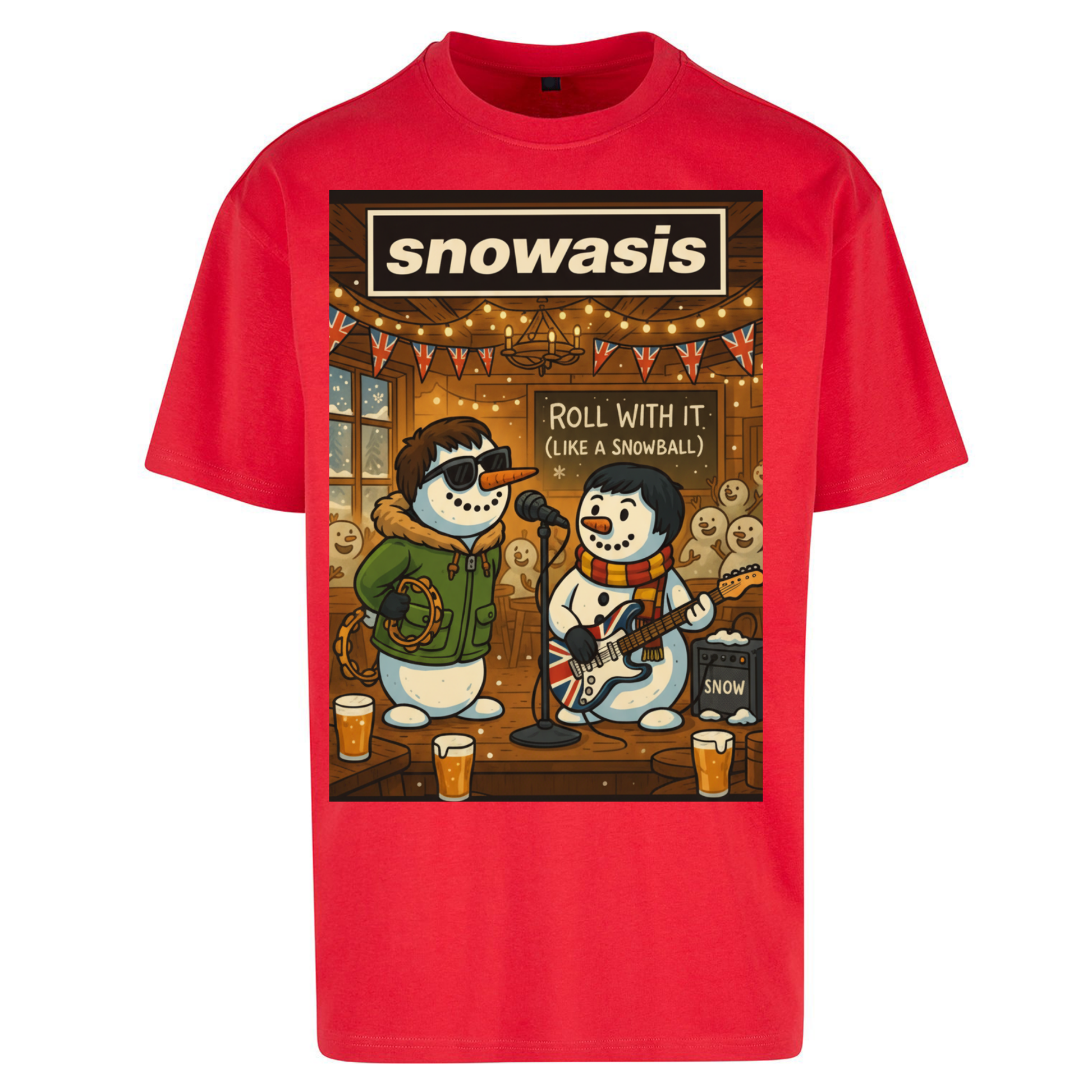 Snowasis Roll Christmas Oversized T Shirts