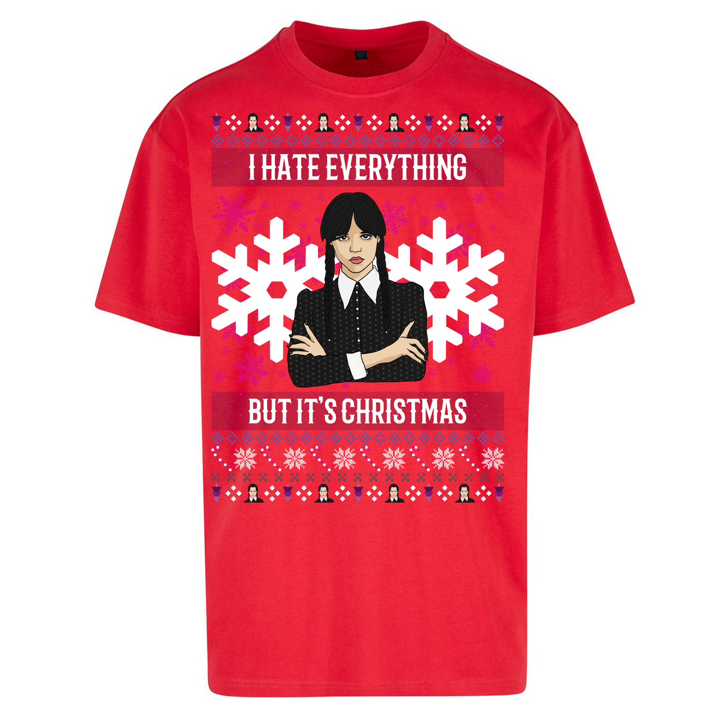 Wednesday addams Christmas Oversized T Shirts