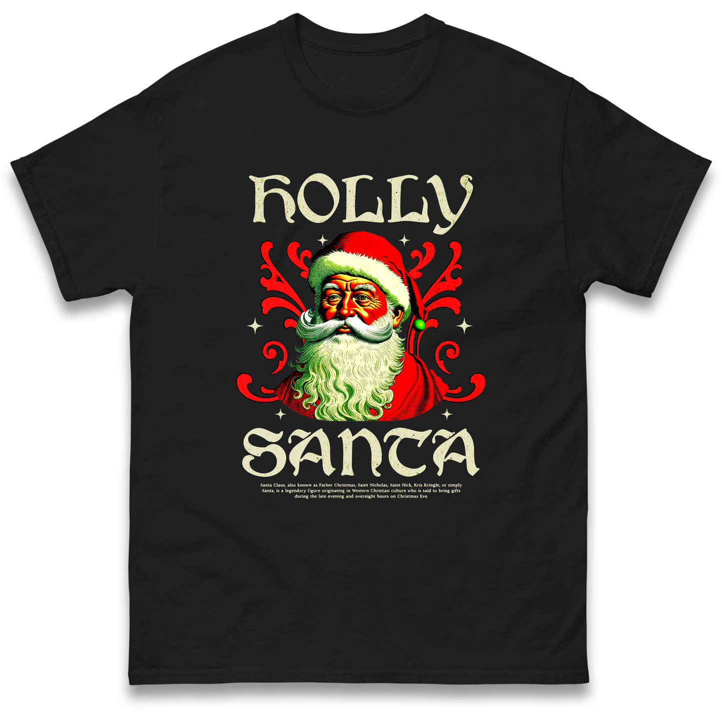 Holly Santa Christmas T Shirt