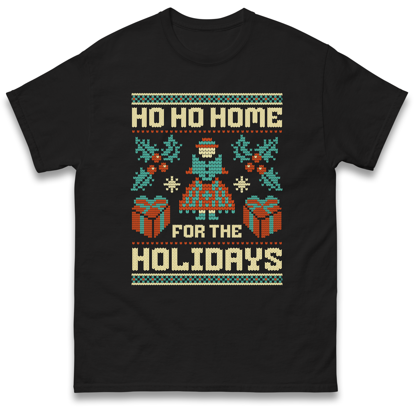 HO HO Home For the Holidays Christmas T Shirt