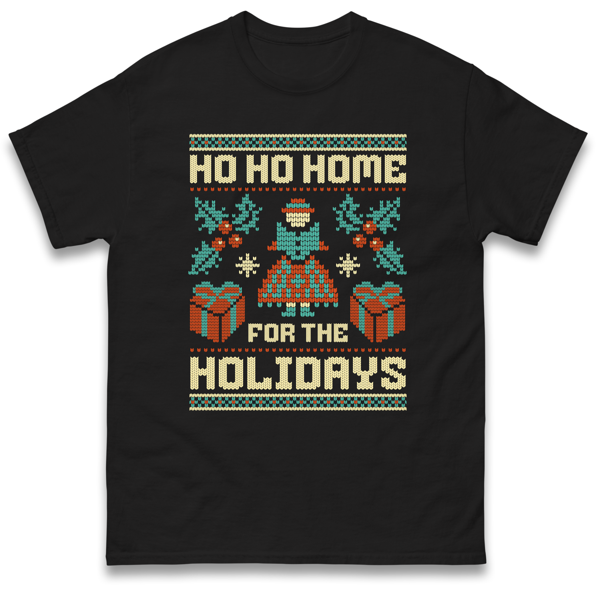 HO HO Home For the Holidays Christmas T Shirt