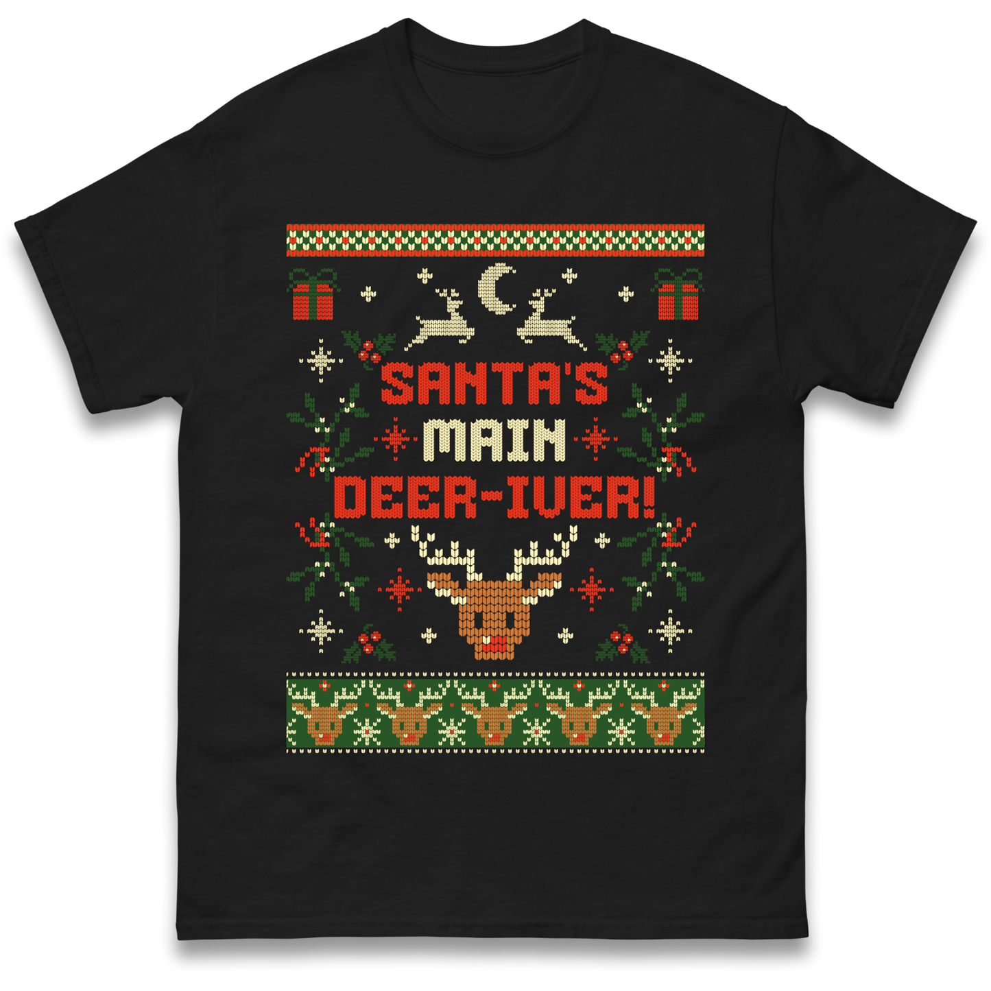 Santas Main Deer iver Christmas T Shirt