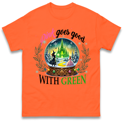 Wicked Pink Goes Good With Green Adult T Shirt