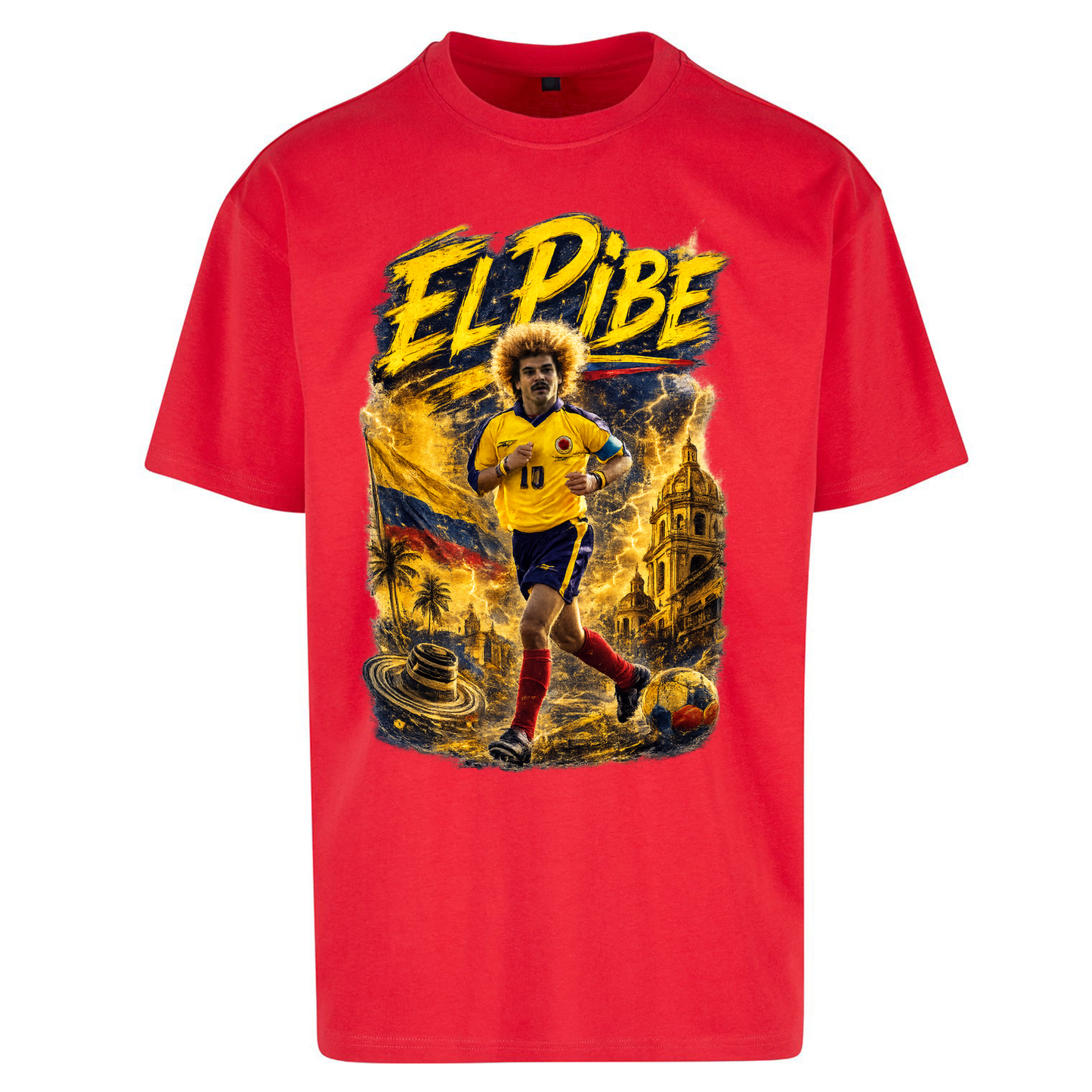Carlos Valderrama Colombia Football Oversized T Shirts