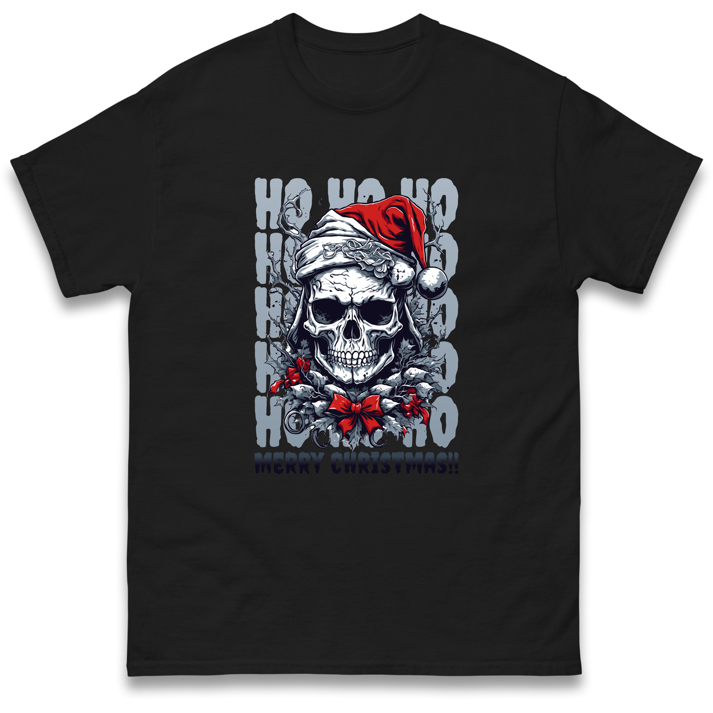 HO HO HO Santa Skelington Christmas T Shirt