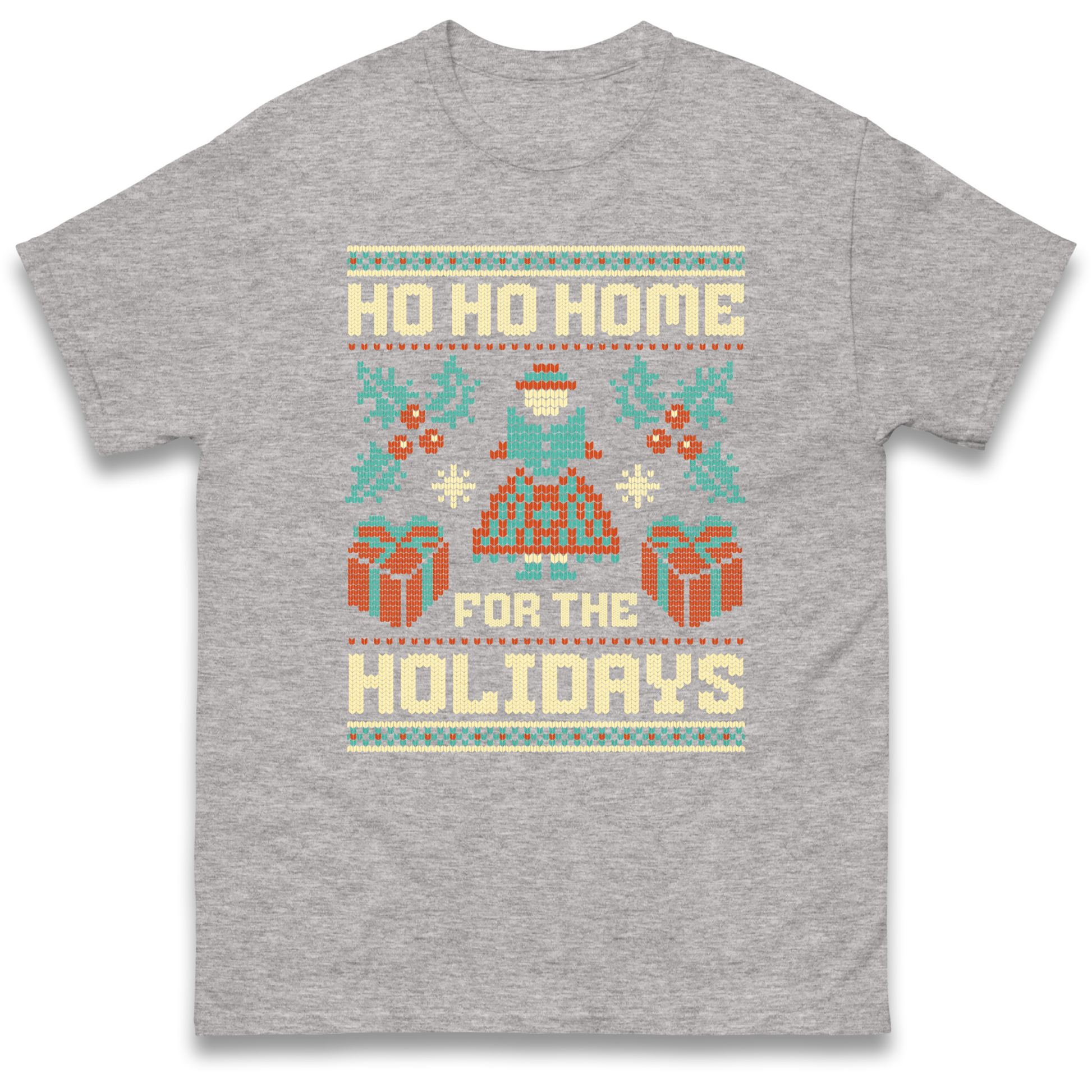 HO HO Home For the Holidays Christmas T Shirt
