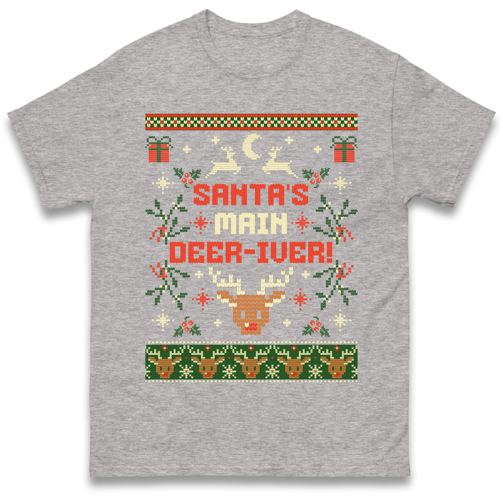 Santas Main Deer iver Christmas T Shirt