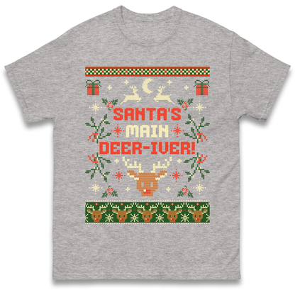 Santas Main Deer iver Christmas T Shirt