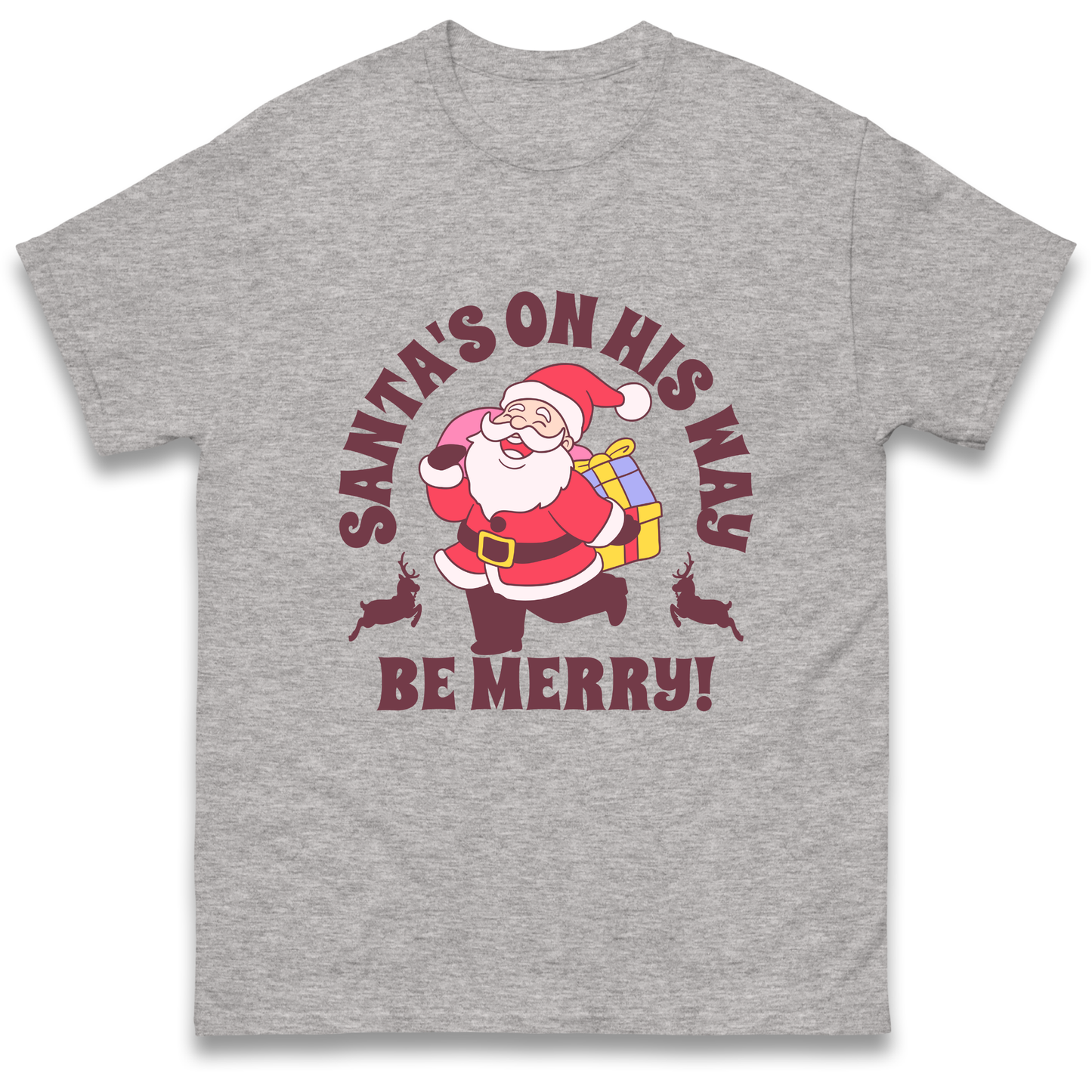 Santa's On His Way Christmas T Shirt