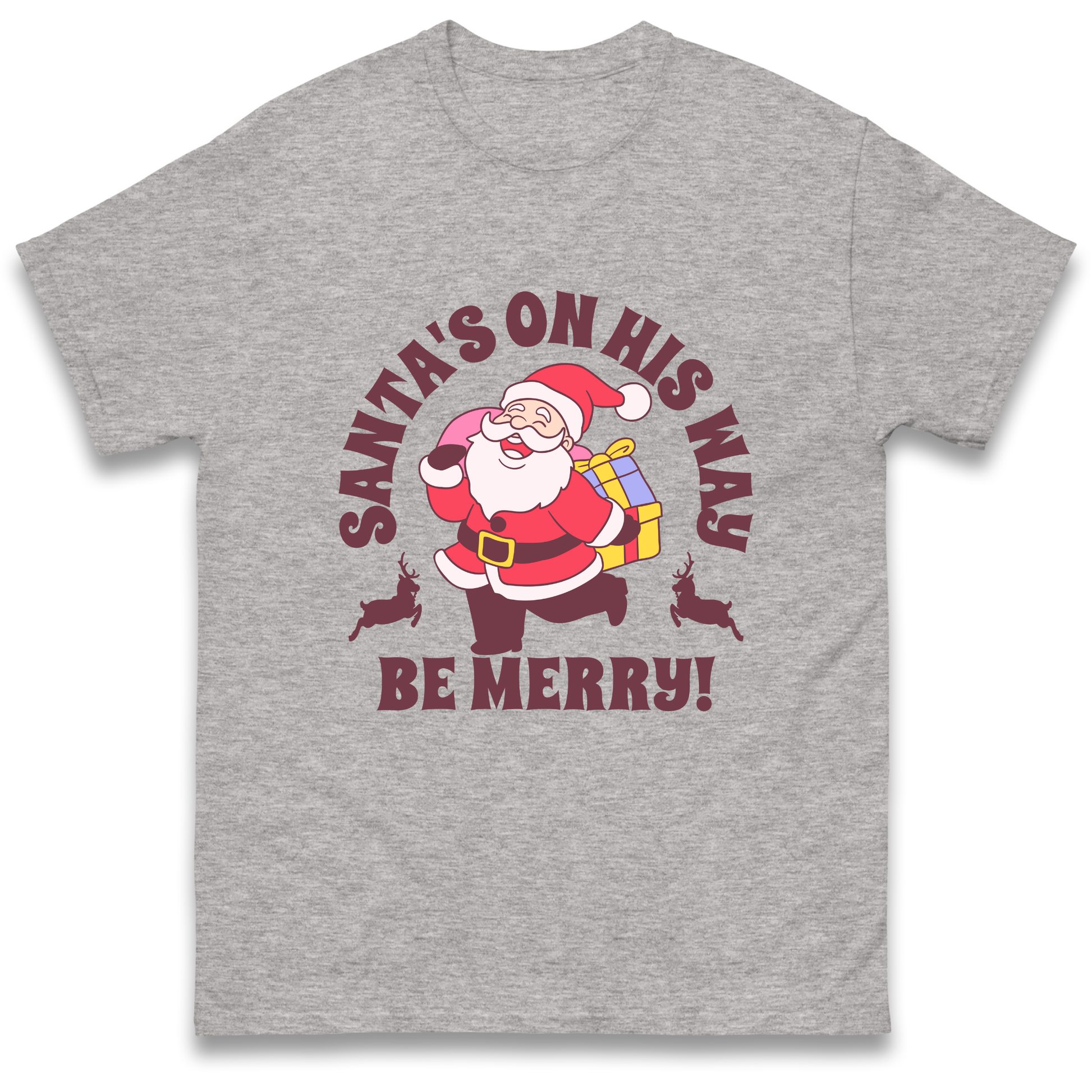 Santa's On His Way Christmas T Shirt