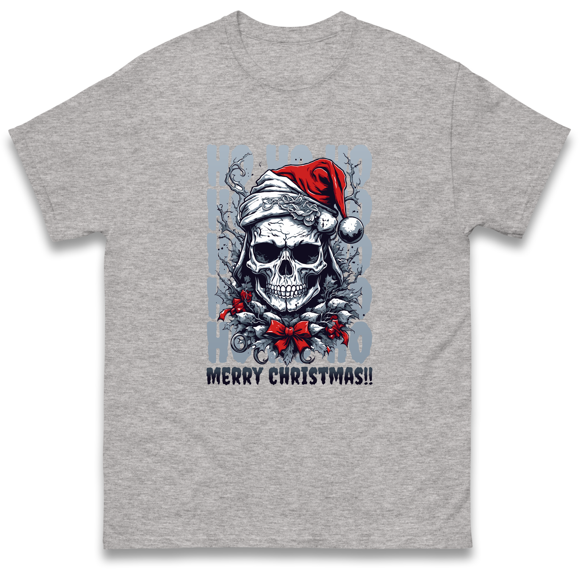 HO HO HO Santa Skelington Christmas T Shirt