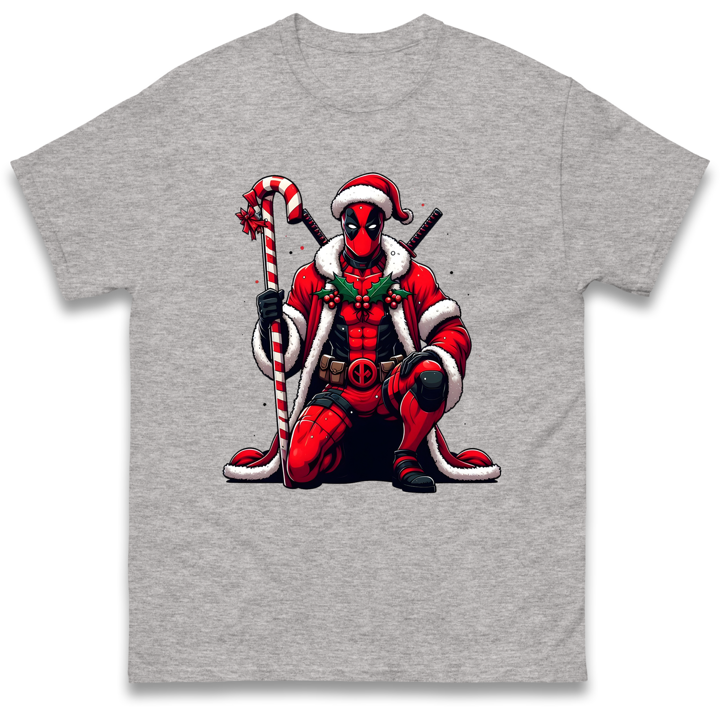 DeadPool Candy Cane Santa T Shirt