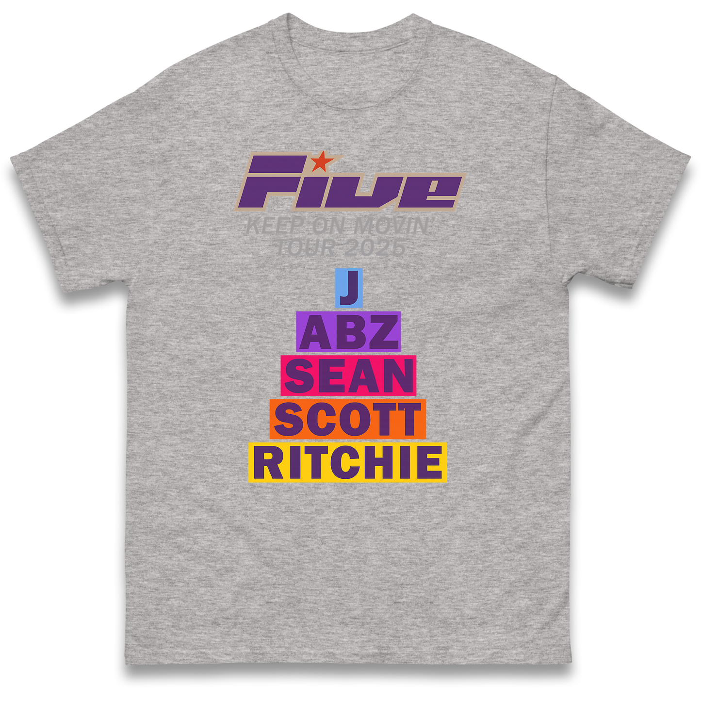 Five Keep On Movin' Tour 2025 T Shirt