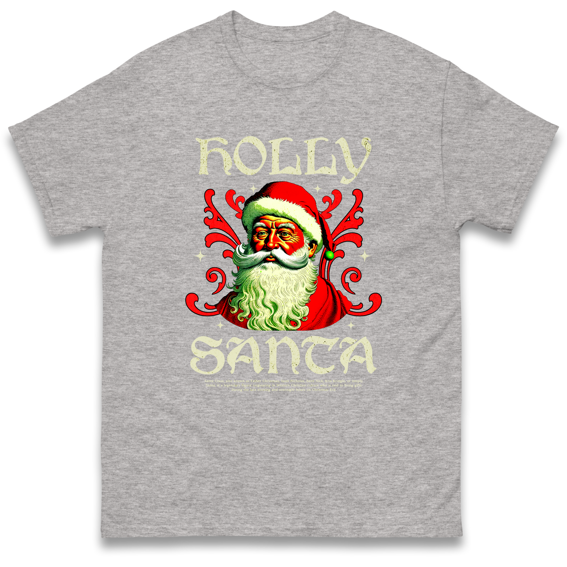 Holly Santa Christmas T Shirt