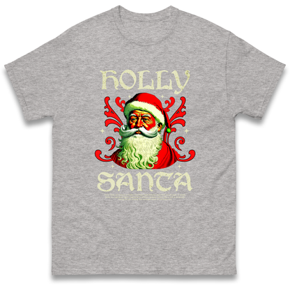 Holly Santa Christmas T Shirt