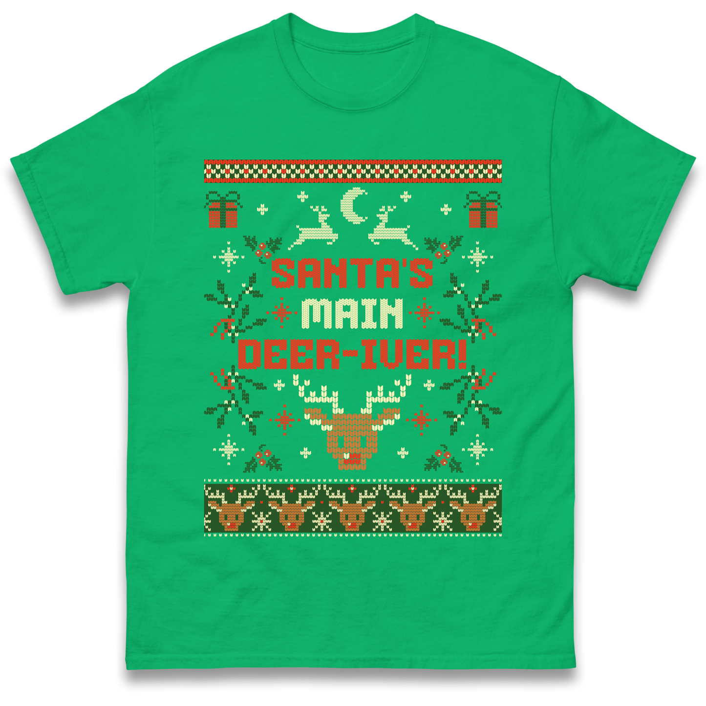 Santas Main Deer iver Christmas T Shirt