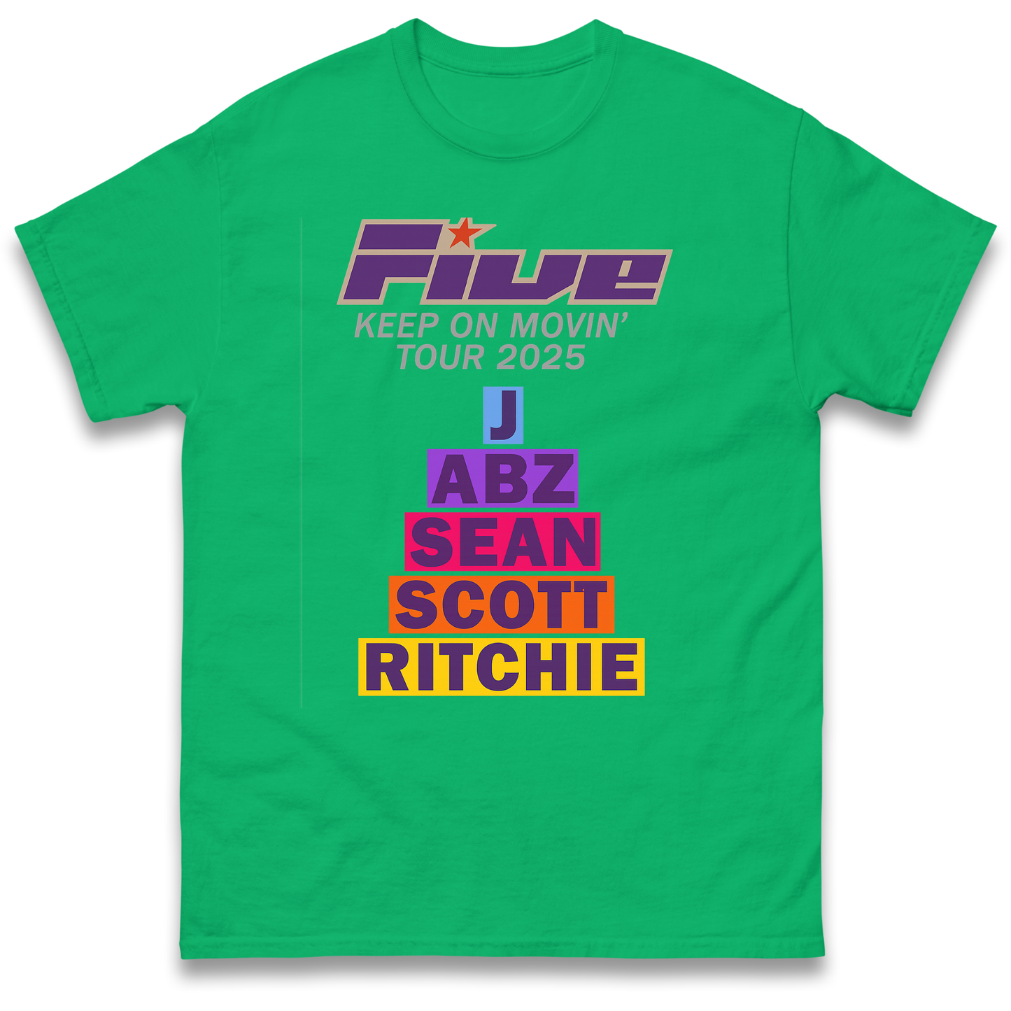 Five Keep On Movin' Tour 2025 T Shirt