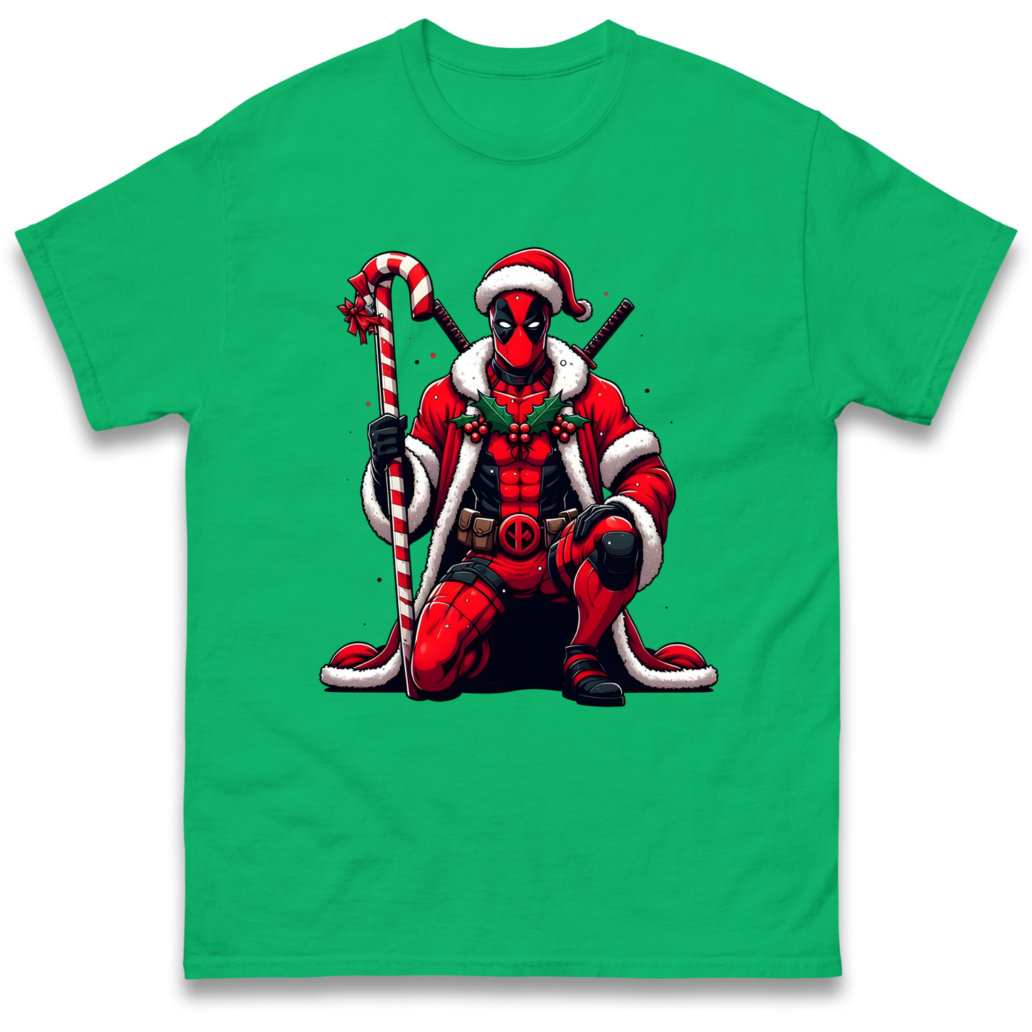 DeadPool Candy Cane Santa T Shirt
