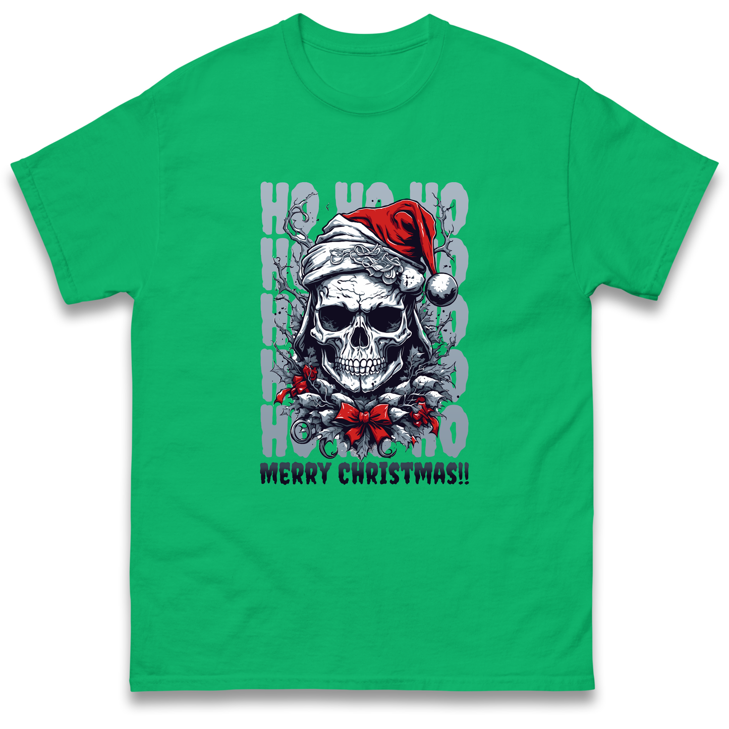 HO HO HO Santa Skelington Christmas T Shirt