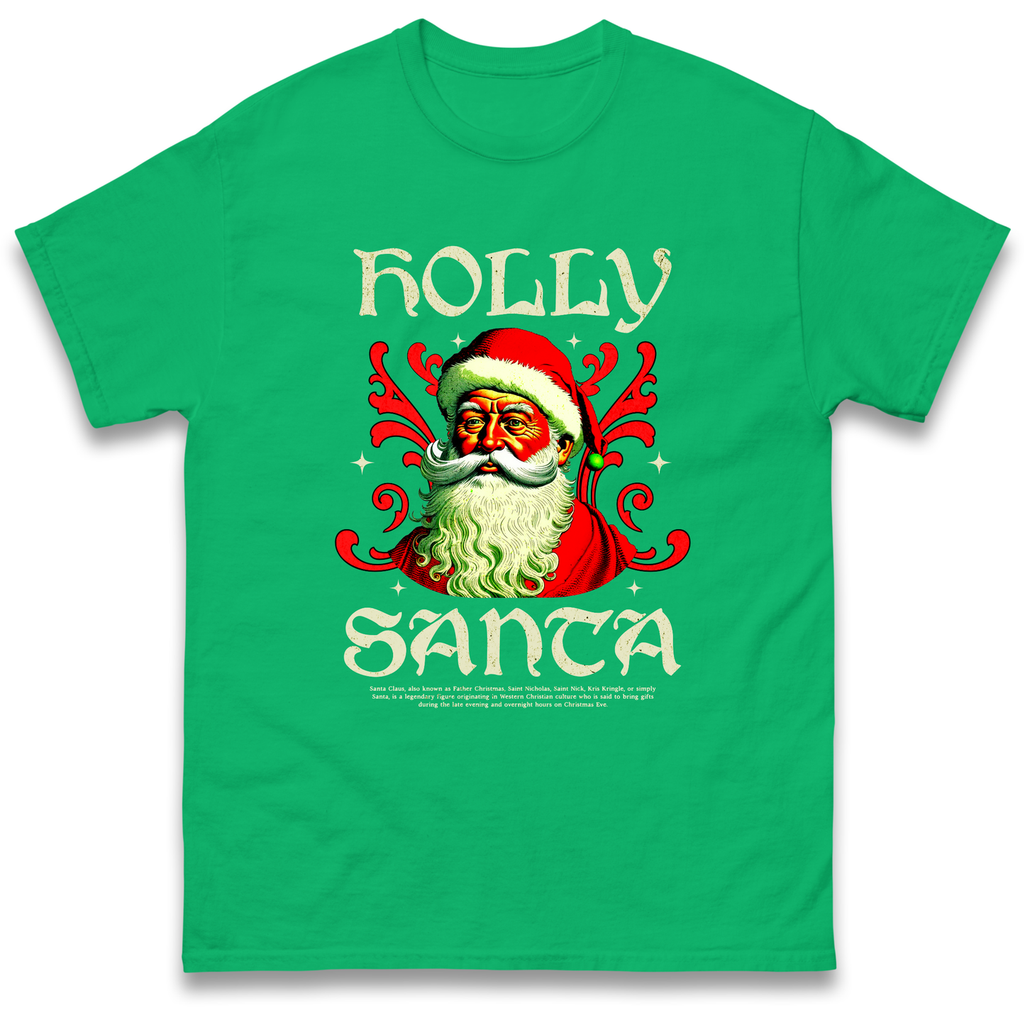 Holly Santa Christmas T Shirt
