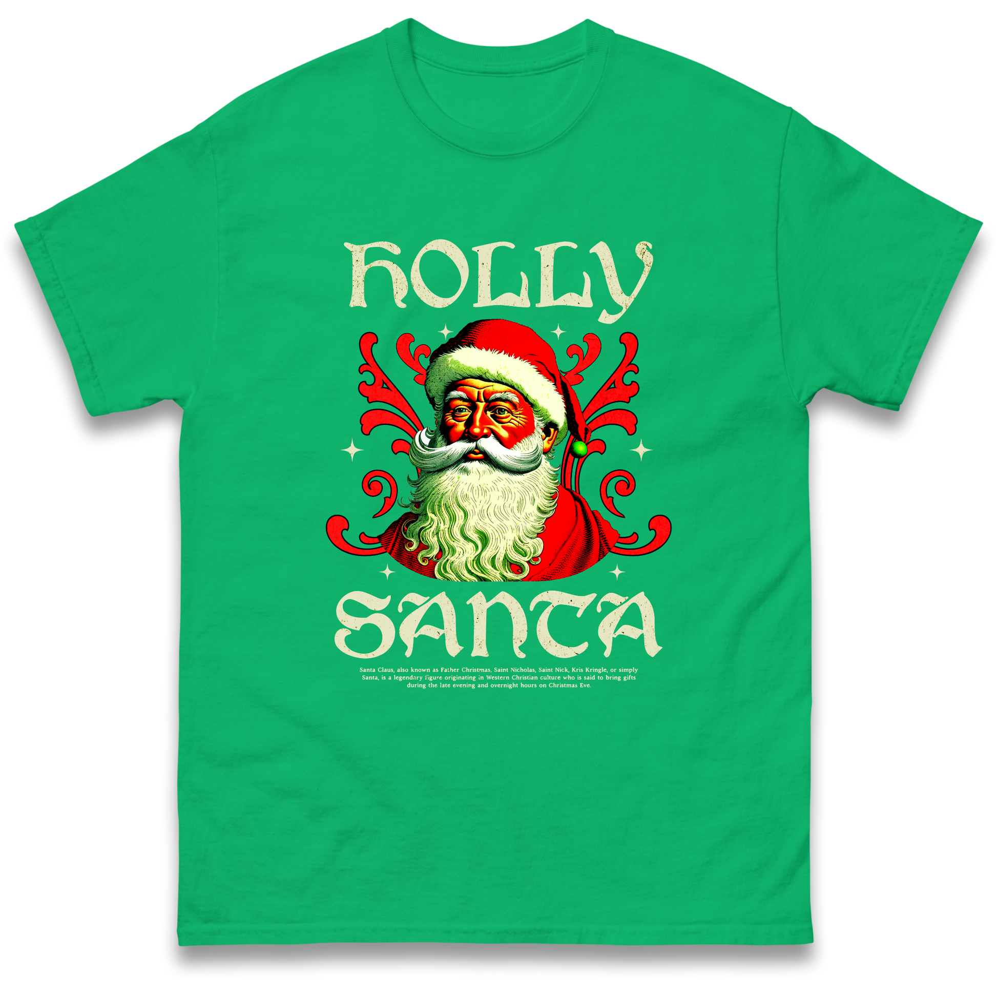 Holly Santa Christmas T Shirt