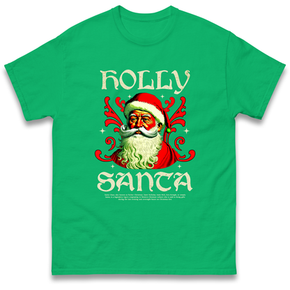 Holly Santa Christmas T Shirt