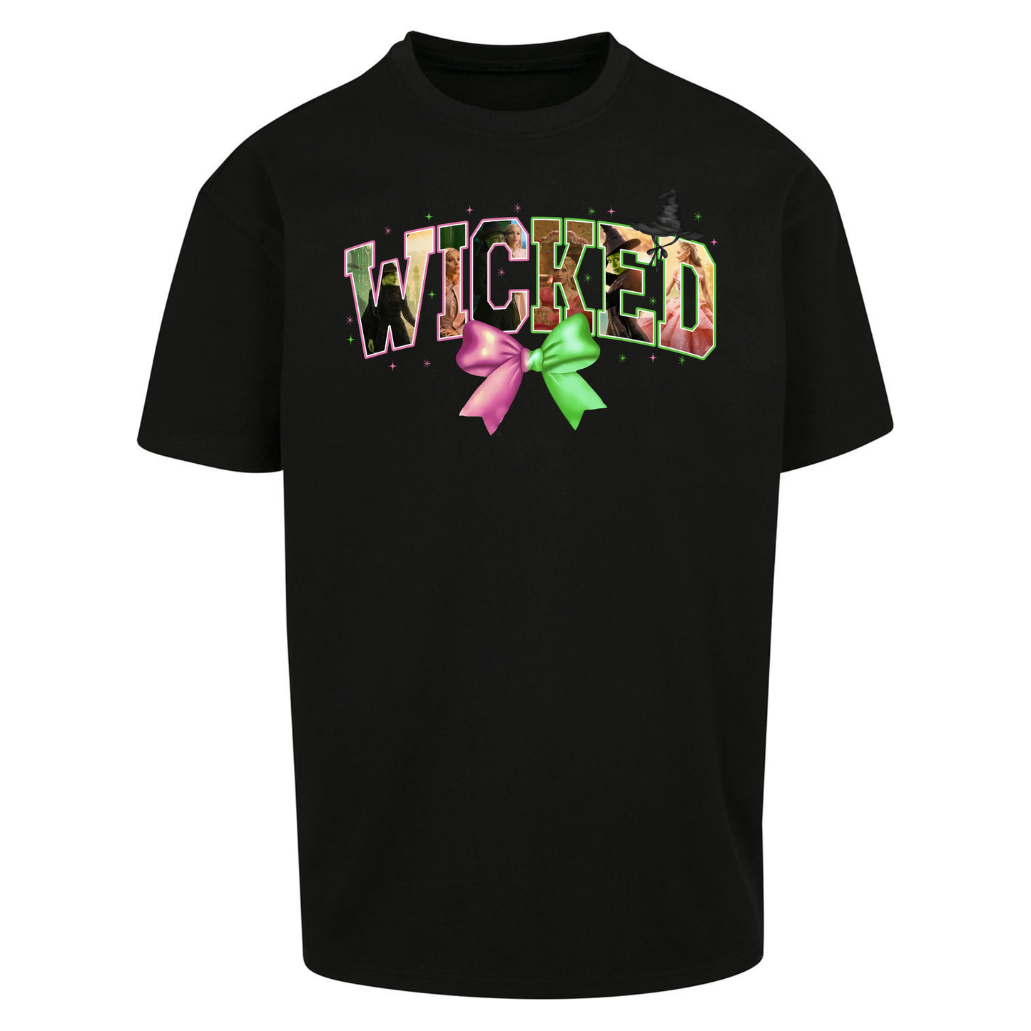 Wicked pink and green Bow Oversized T Shirt
