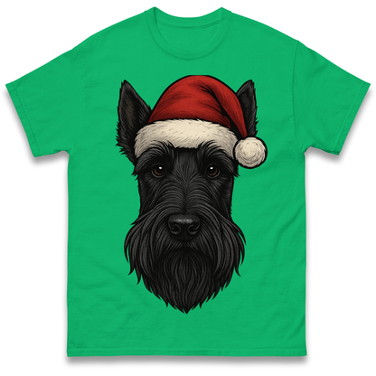Scottish Terrier Face Christmas T Shirt