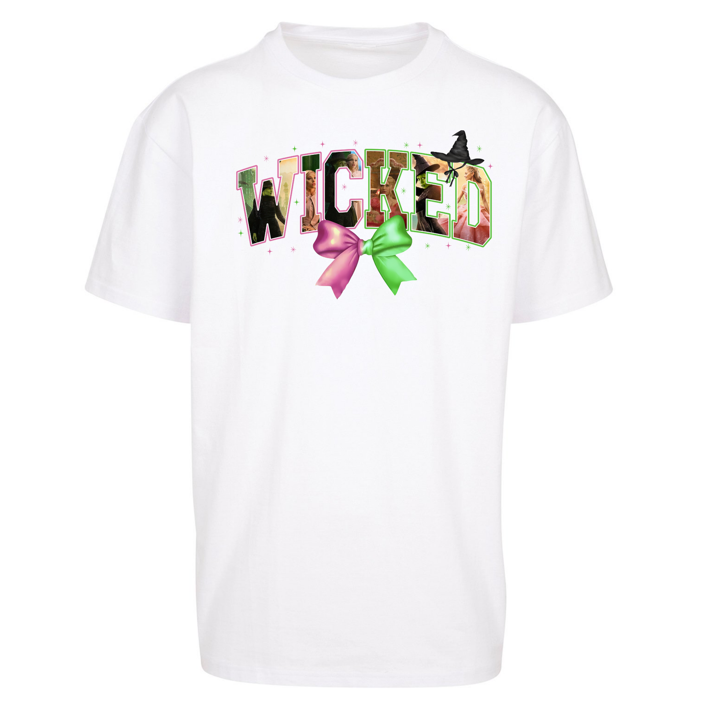 Wicked pink and green Bow Oversized T Shirt