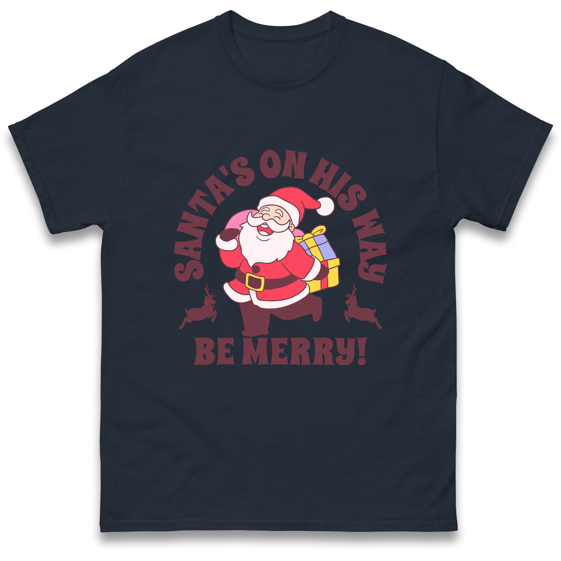 Santa's On His Way Christmas T Shirt