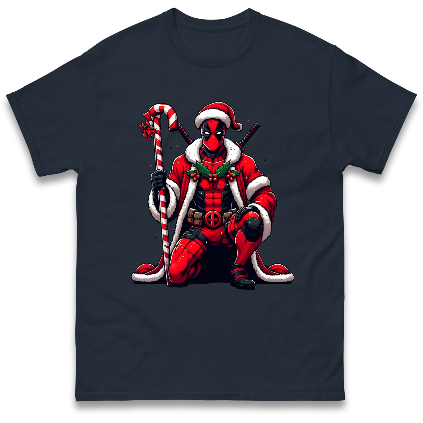 DeadPool Candy Cane Santa T Shirt