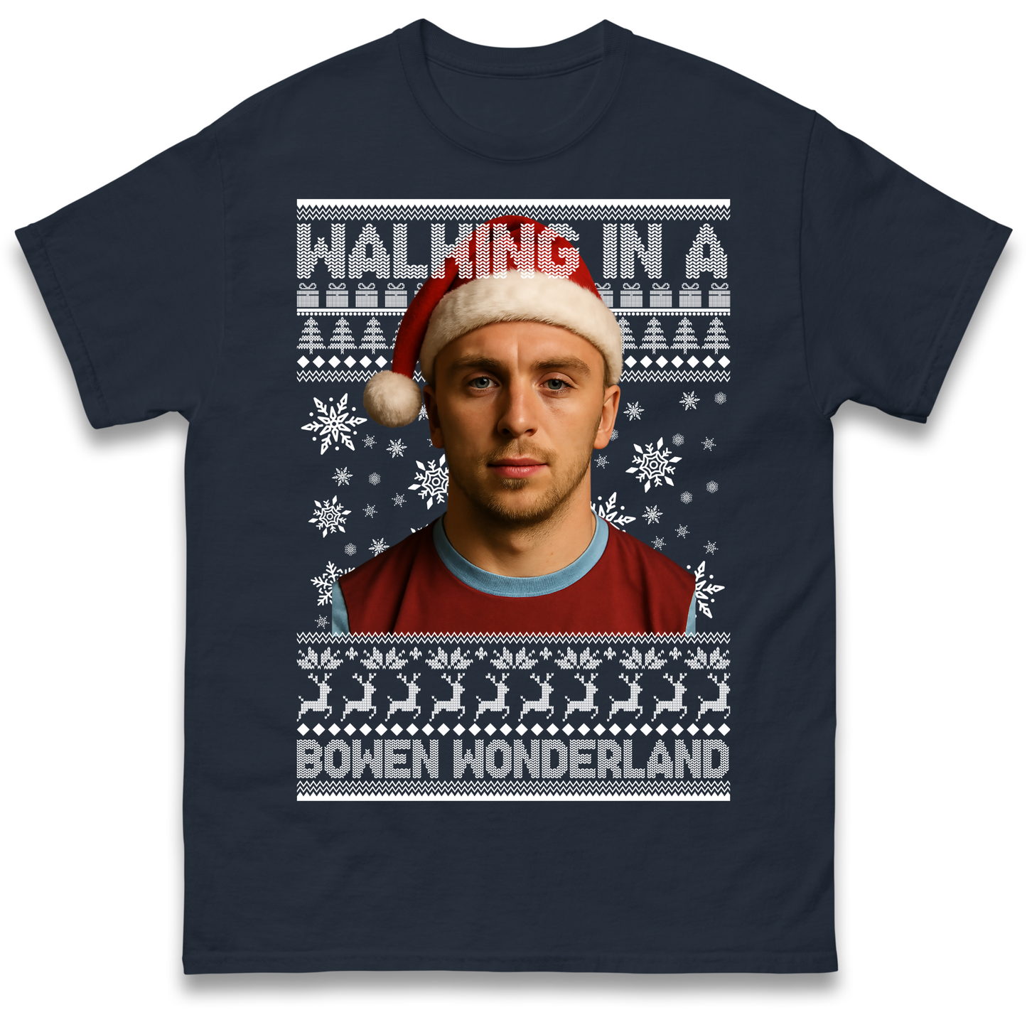 Jared Bowen walking in a Bowen Wonderland Christmas T Shirt