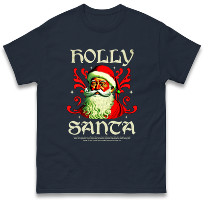Holly Santa Christmas T Shirt
