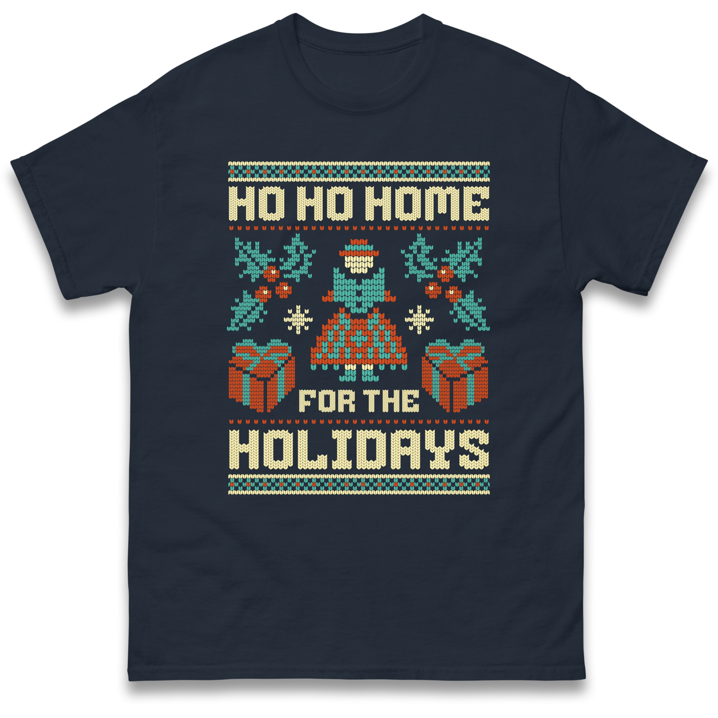 HO HO Home For the Holidays Christmas T Shirt