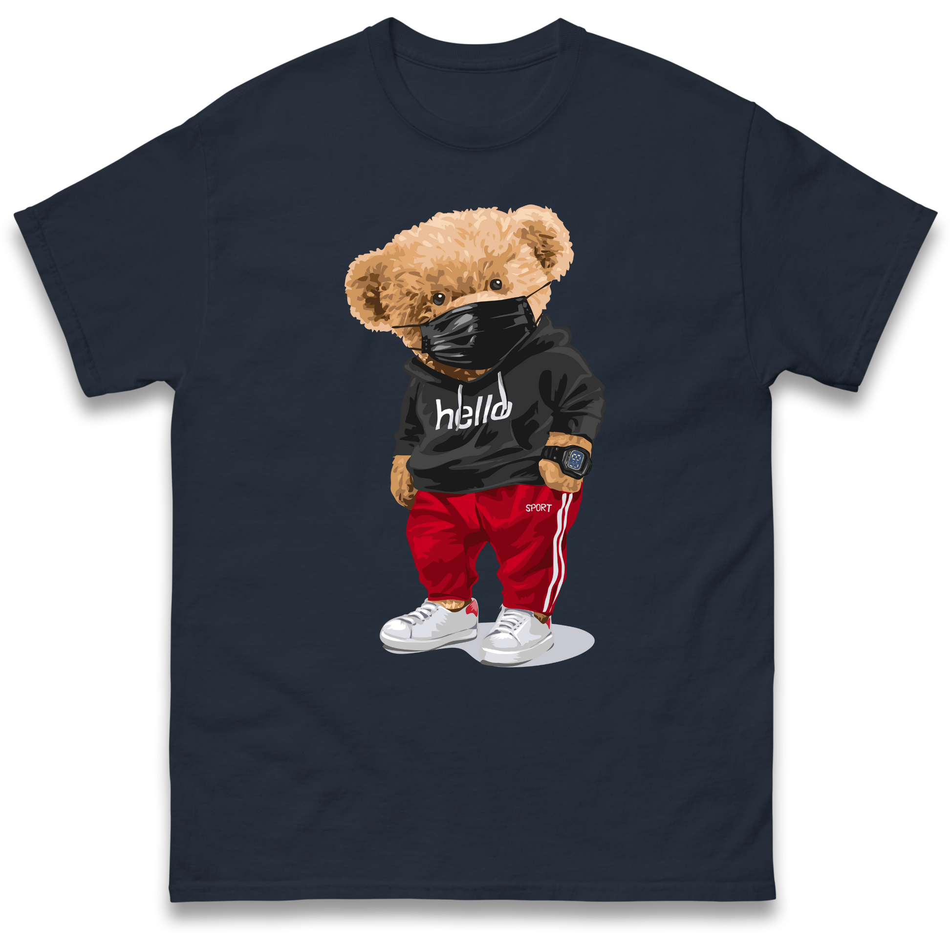 Teddy Bear Hello Streetwear T Shirt